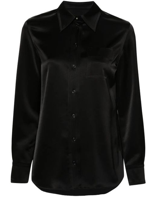 Lanvin Black Long Sleeve Satin Shirt