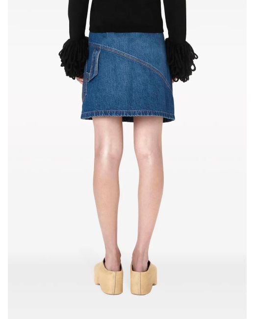 J.W. Anderson Blue Twisted Denim Miniskirt