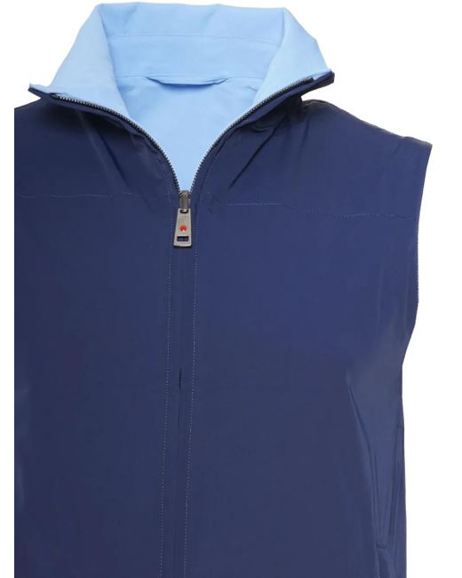 Kiton Blue Ivan Reversible Zip-Front Vest for men