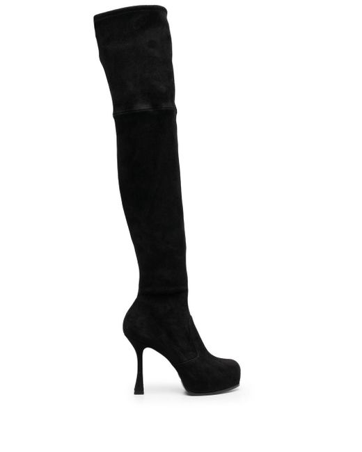 Casadei Flora 110 Platform Boots in Black | Lyst