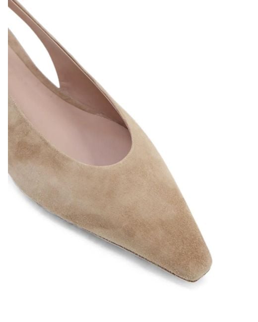 Notabene Natural Gisella Square-Toe Ballet Flats