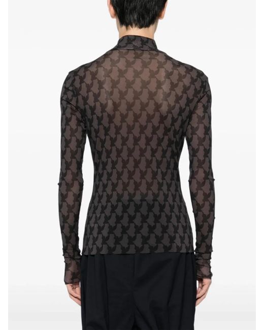 MASU Black Pattern-Printed Top for men