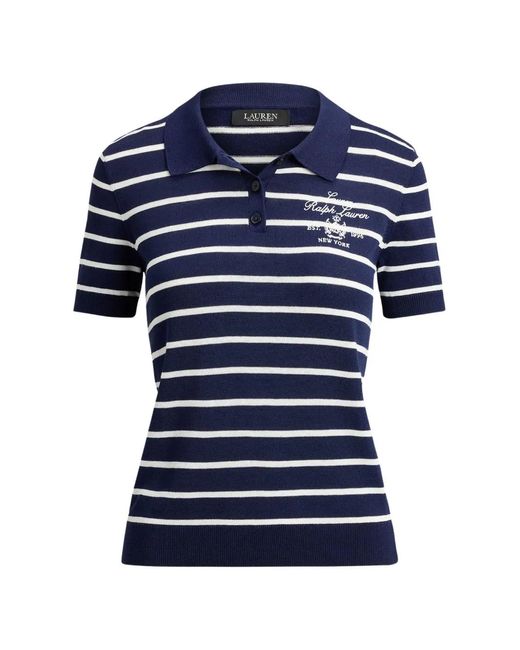 Ralph Lauren Blue Classic Polo-Style Short Sleeve Pullover