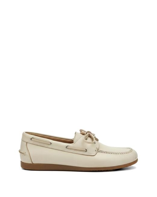 POSA White Brushed-Leather Loafers