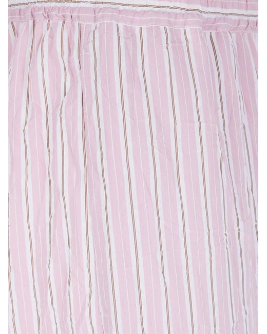 Nuur Pink Striped-Pattern Trousers for men