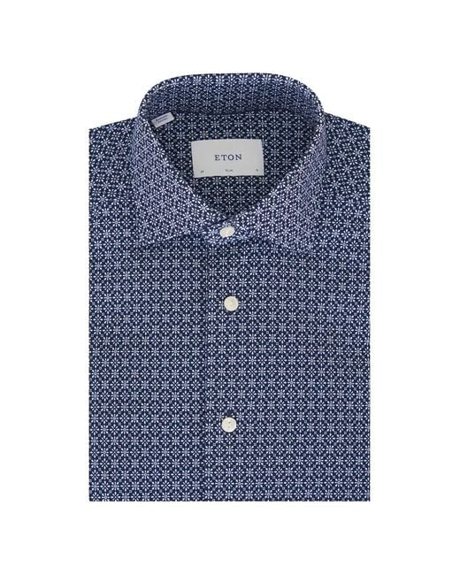 Eton of Sweden Blue Floral-Print Shirt for men