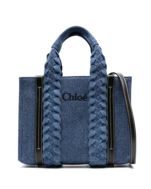 Chloé Blue Kleine Woody Handtasche