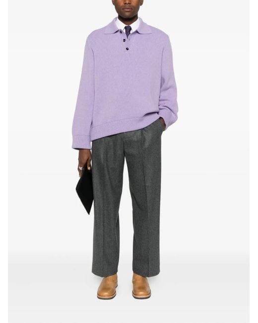 LC23 Purple Wool Blend Sweater for men