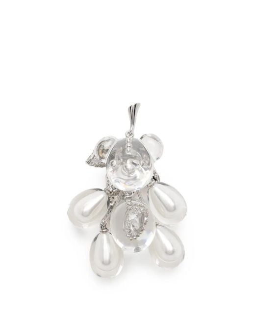 YVMIN White Teddy Bear Drop Earring