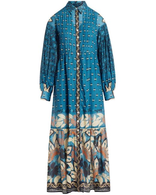 Farm Rio Maxi-jurk Met Print in het Blue