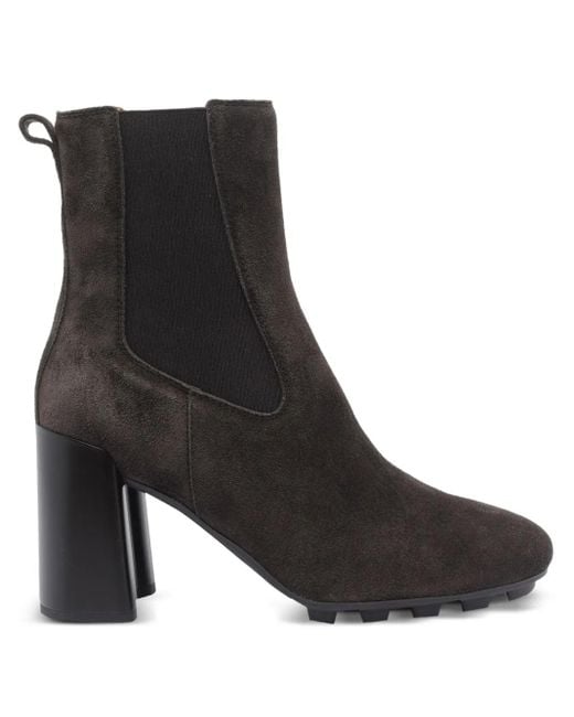 Hogan Black 90Mm Elastic-Panel Block-Heel Boots