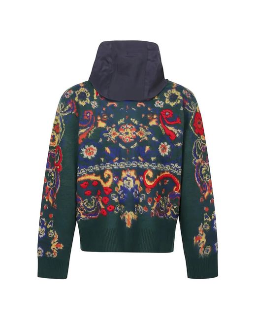 Sacai Blue Paisley-Pattern Wool Jacket for men