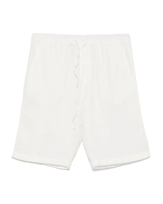 メンズ 120% Lino リネン ショートパンツ White