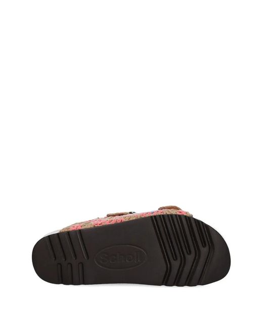 Scholl Brown Noelle Buckle Sandals