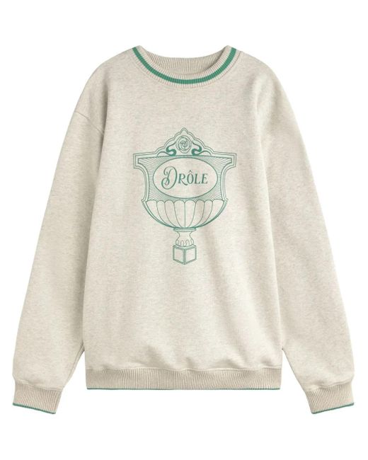 メンズ Drole de Monsieur ロゴ スウェットシャツ Natural