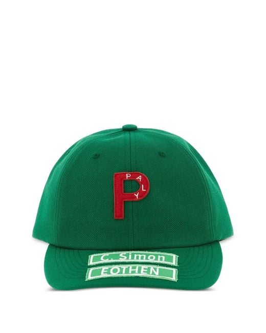 PALY Green Logo-Patch Twill Baseball Cap for men