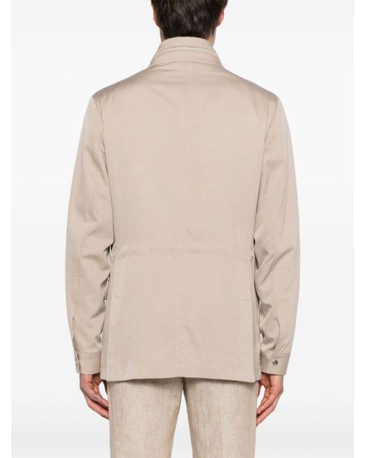 Eleventy Natural Silk Hooded Jacket for men