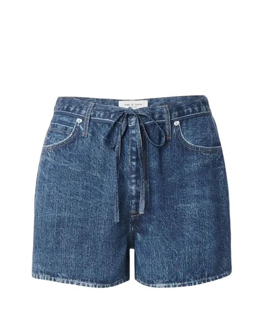 Rag & Bone Blue Miramar Drawstring-Fastening Shorts