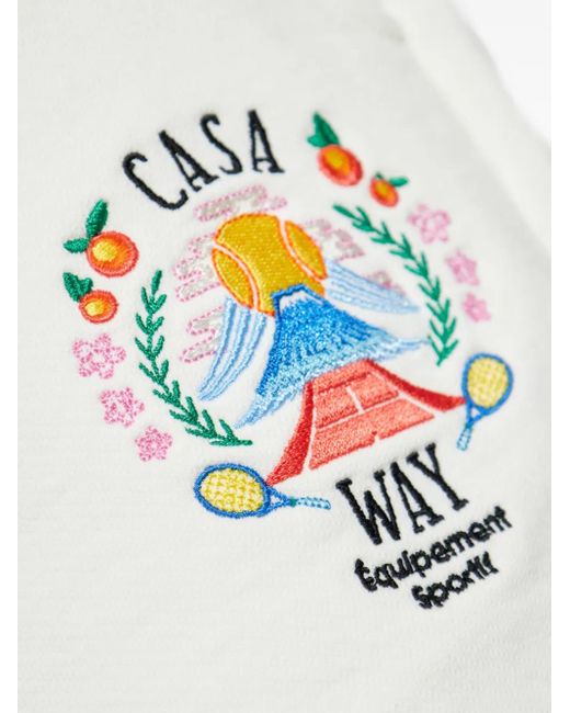 Casablanca White Casa Way Embroidered Track Shorts