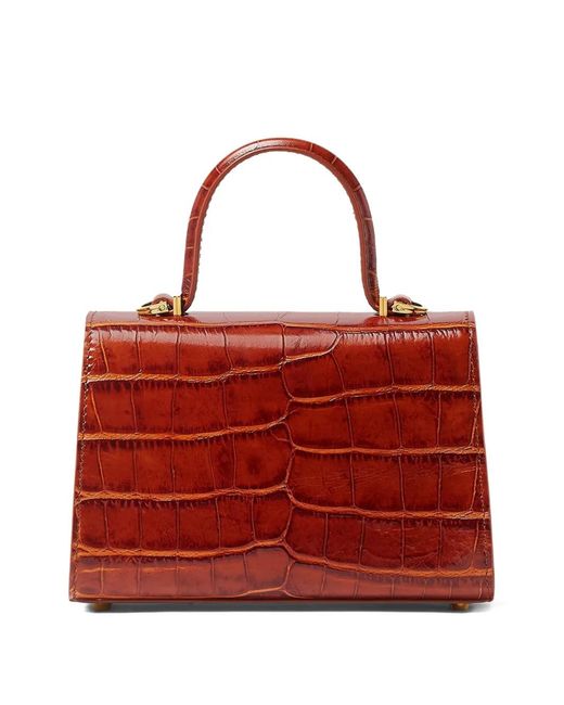 Versace Red Small Croc-Effect Tote Bag