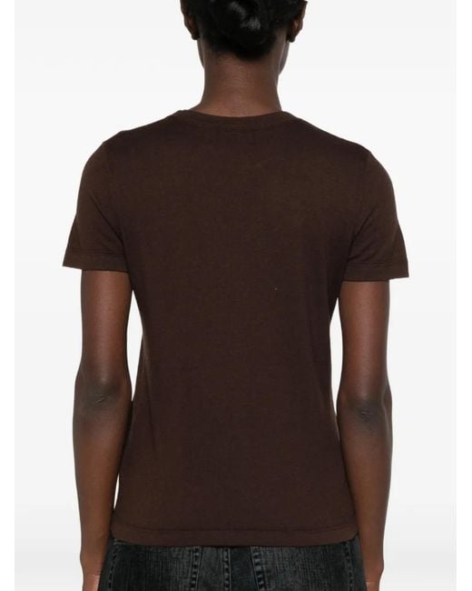 Bompard Brown Round-Neck Short-Sleeve T-Shirt