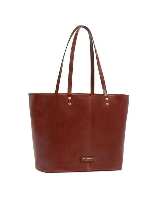 The Bridge Red Leather Tote Bag