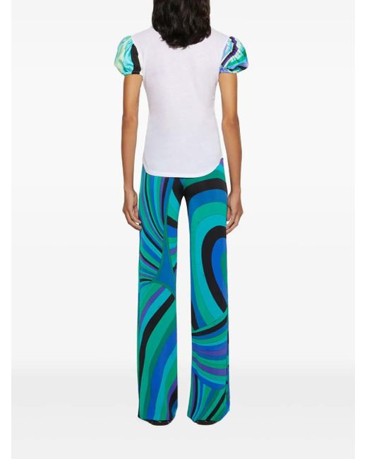 Emilio Pucci Broek Met Abstracte Print in het Blue