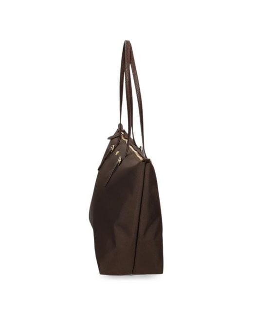 Ralph Lauren Brown Medium Keaton Logo-Plaque Tote Bag
