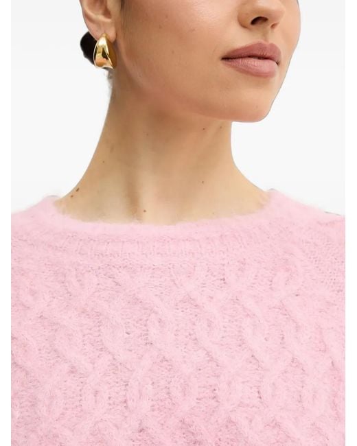Morgan Pink Cable-Knit Jumper