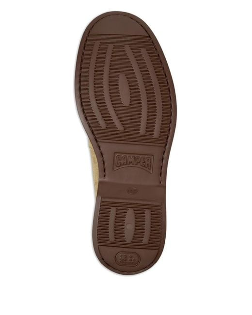 Camper Brown Norman Penny-Detail Suede Loafers for men