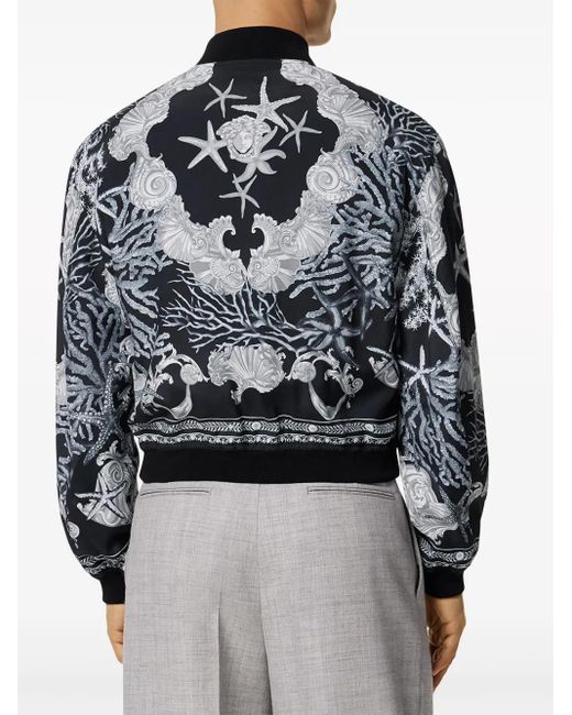 Versace Black Reversible Baroque Sea Jacket for men