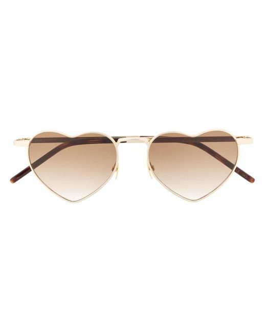 Saint Laurent Metallic Loulou Heart-frame Sunglasses