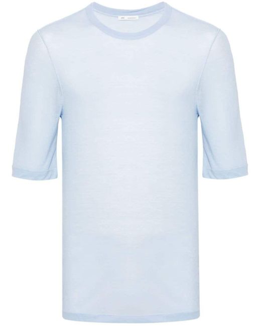 AMI Blue Semi-sheer Lyocell T-shirt