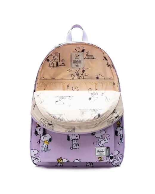 Herschel Supply Co. Purple X Peanuts Xl Classic Snoopy And Woodstock-Printed Backpack