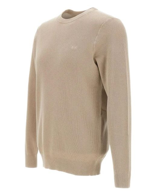 Sun 68 White Ribbed Crew-Neck Jumper for men