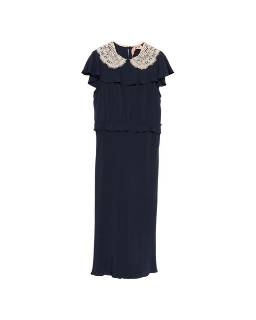 N21 Lace-Collar Midi Dress in Blue | Lyst N21 Lace-Collar Midi Dress in Blue | Lyst