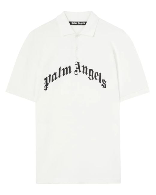 Palm Angels White Polo With Logo for men