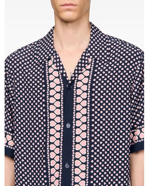 Sandro Purple Heart Motif Flowing Shirt for men