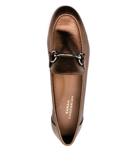 Sarah Chofakian Brown Metallische Siena Loafer