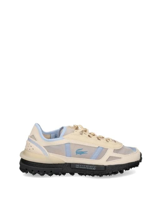Lacoste White Baskets Elite Active À Empiècements Et Résille