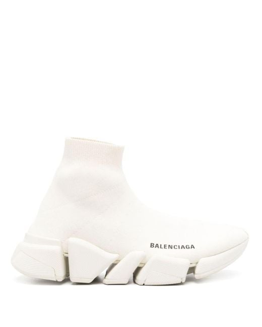 Balenciaga White Speed 2.0 Chunky Sneakers