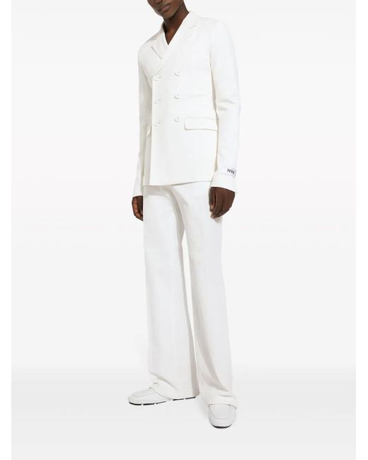 Dolce & Gabbana White Double-Breasted Blazer for men