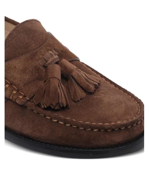 Stuart Weitzman Brown Tassel Round Toe Loafers