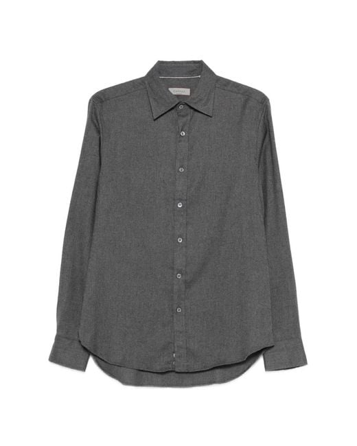 Canali Gray Buttoned Shirt for men