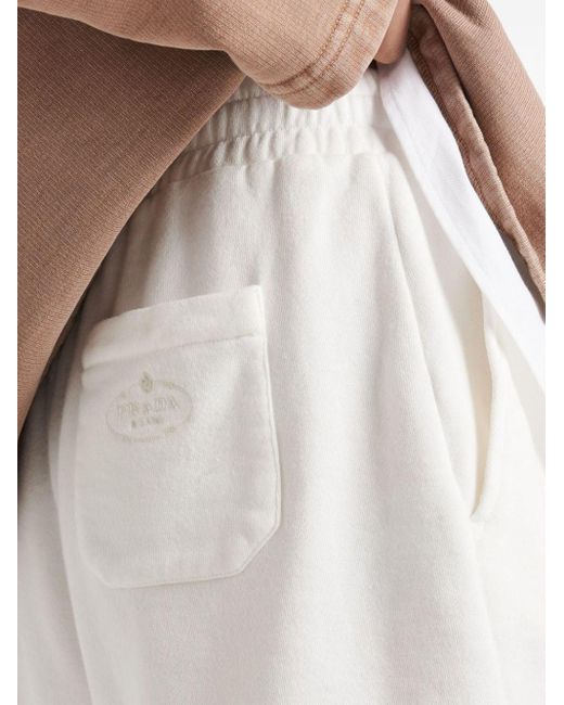 Prada White Terry-cloth Cotton Shorts