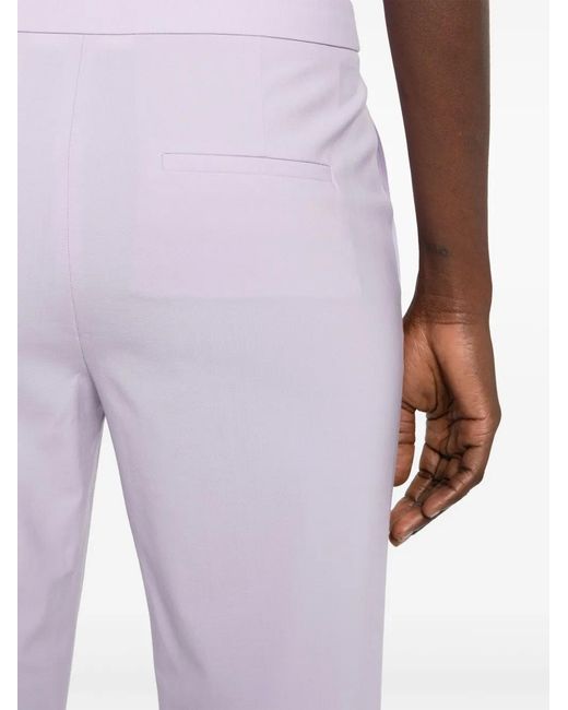 Theory Purple Demitria Low-Rise Flared Trousers