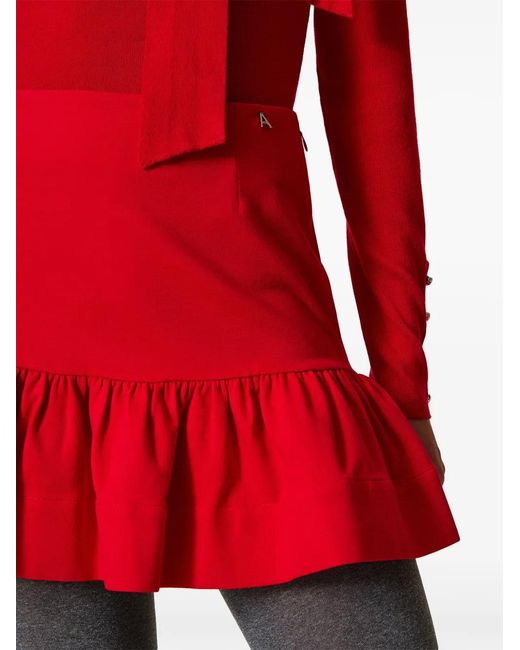 Twinset Red Flounced Miniskirt