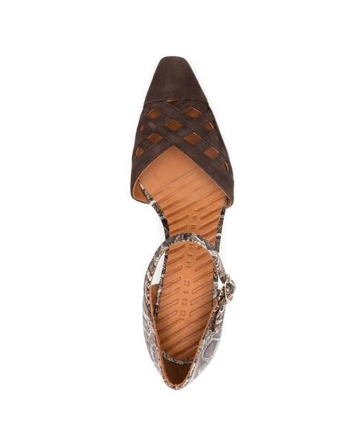 Chie Mihara Brown Airma Snakeskin-Effect Heeled Pumps