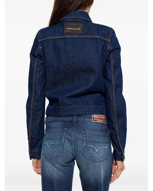 DIESEL Blue Logo-Patch Denim Jacket
