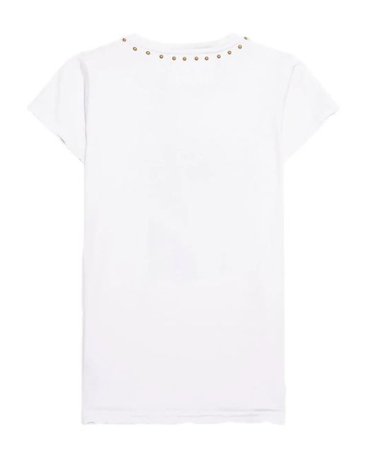 Freecity White Stud-Detail Cotton T-Shirt